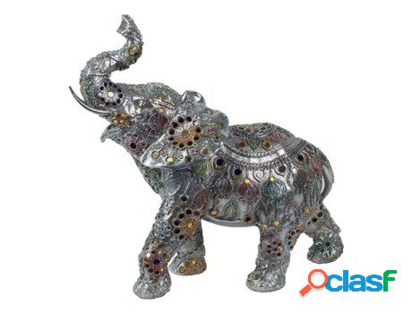 Elefante Plateado Mandala Trompa Alzada Figuras Africanas Y
