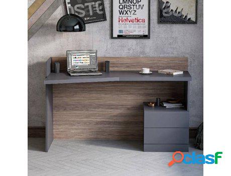 Escritorio HOMEMANIA Kelvin Blanco y Gris (146x40x90cm -