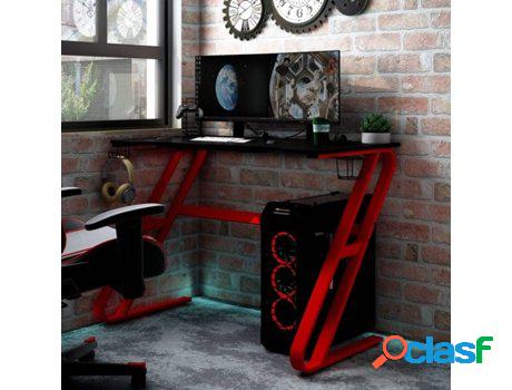 Escritorio VIDAXL Gaming ZZ Negro y Rojo (90 x 60 x 75 cm -