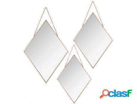 Espejo De Pared HOGAR Y MÁS Diamante Ico (metal y cristal)