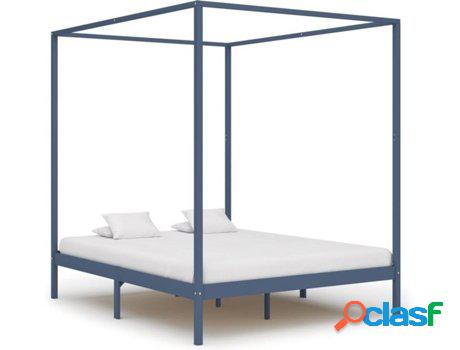 Estructura de Cama VIDAXL con toldo 160x200 cm pino macizo