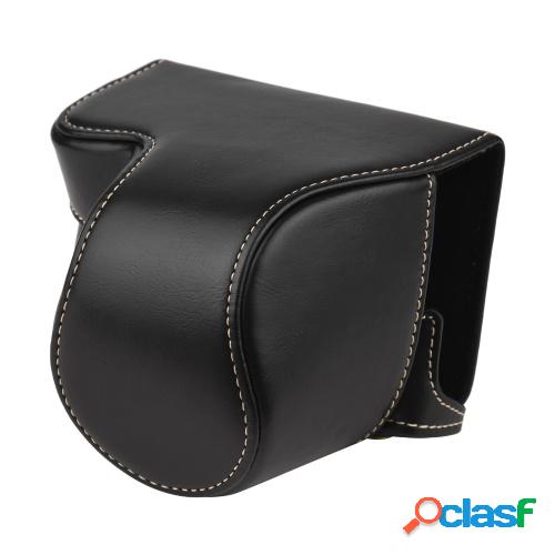 Estuche portátil de cuero PU para cámara con correa de
