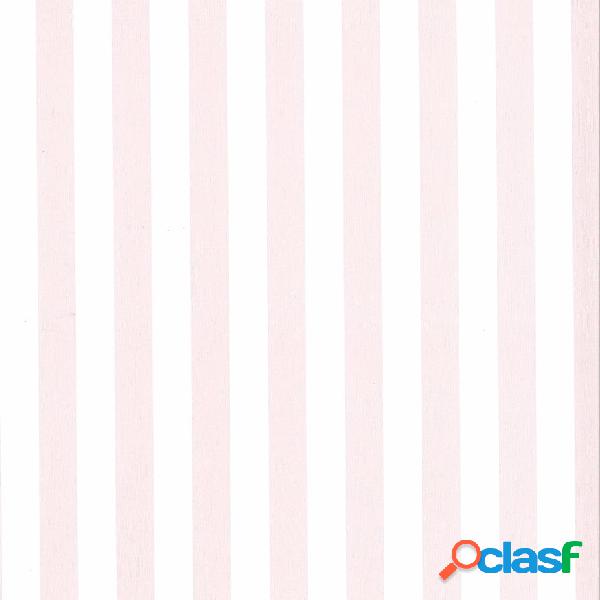 Fabulous World Papel de pared diseño Stripes blanco y rosa