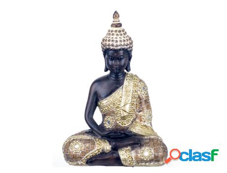 Figura Buda Gris de Resina 25X9X18cm Figura de Buda