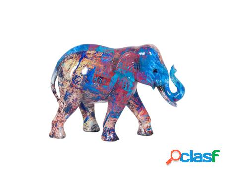 Figura De Elefante Colorido De Resina Figuras Africanas Y