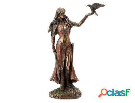 Figura Diosa Morrigan Celta Dorado de Resina 27X8X17cm