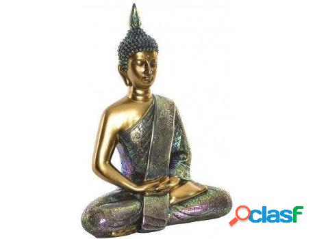Figura HOGAR Y MÁS Buda De Dorado Sentado En Posición De