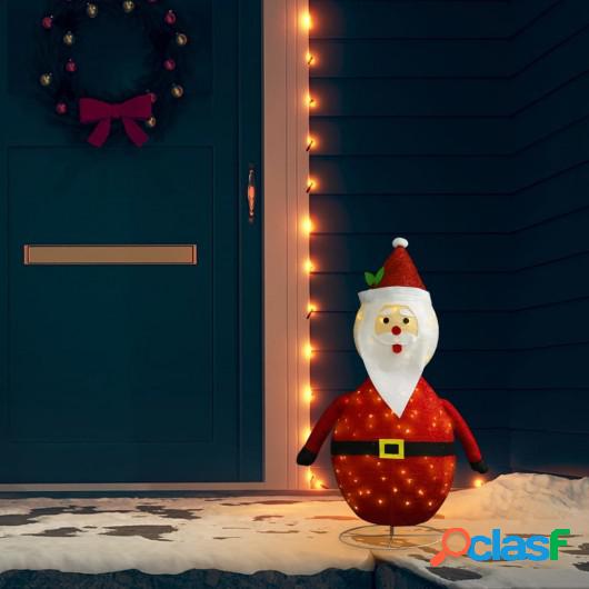 Figura decorativa navideña de Papá Noel LED tela lujosa 90
