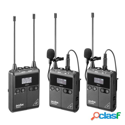 Godox WMicS1 kit2 Sistema de micrófono inalámbrico UHF con