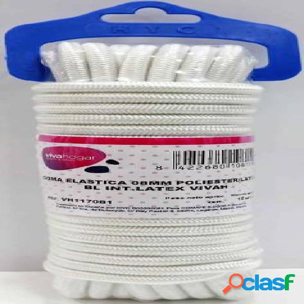 Goma Elástica Vivahogar 10mm Blanco Azul 10m