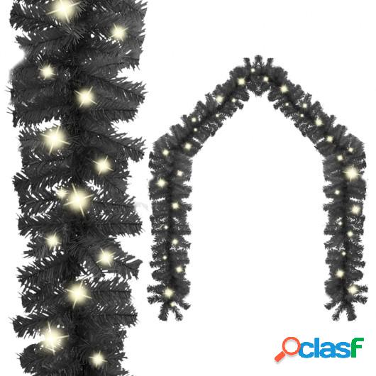 Guirnalda de Navidad con luces LED negro 20 m