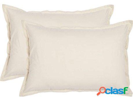 Juego 2 Almohadas MISSUNA Algodón Orgánico Percal (Beis -