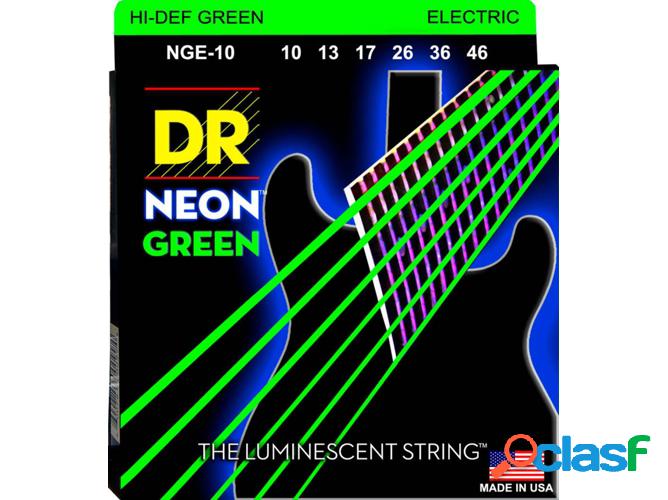 Juego de Cuerdas Guitarra Eléctrica DR NGE-10 Neon Green