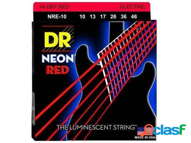 Juego de Cuerdas Guitarra Eléctrica DR NRE-10 NEON RED