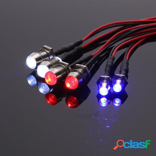 Kit de 6 luces LED 2 blancas 2 rojas 2 azules para 1/10 1/8