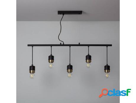Lámpara de Suspensión LEDKIA Rugat (Negro - E27 - 60 W)