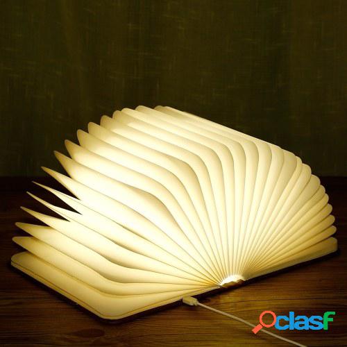 Lámpara de libro de madera Página plegable Lámpara de
