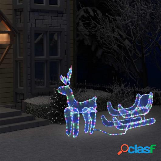 Luces de Navidad de reno y trineo con malla 432 LEDs