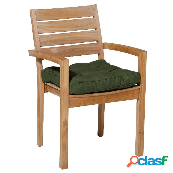 Madison Cojín para silla acolchado Panama verde 47x47 cm