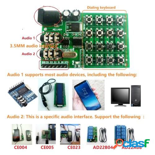 Módulo DTMF 5-24VDC Módulo generador de audio Voz