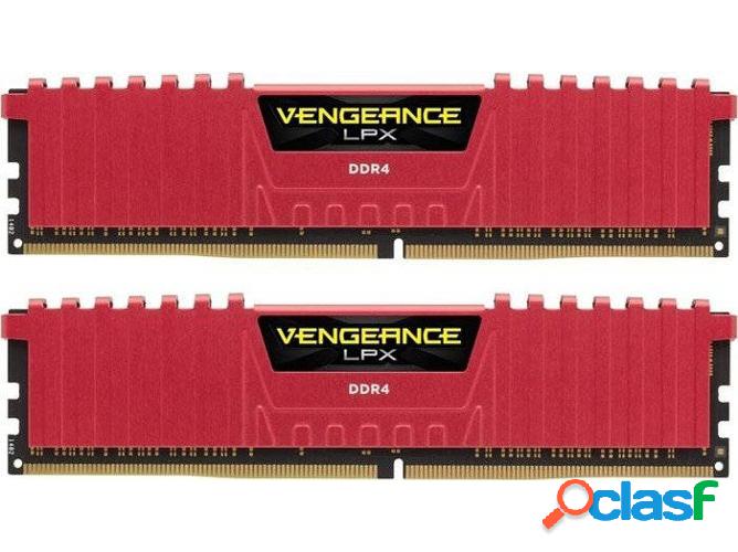 Memória RAM DDR4 CORSAIR 16 GB (3200 MHz - CL 16 - Rojo)