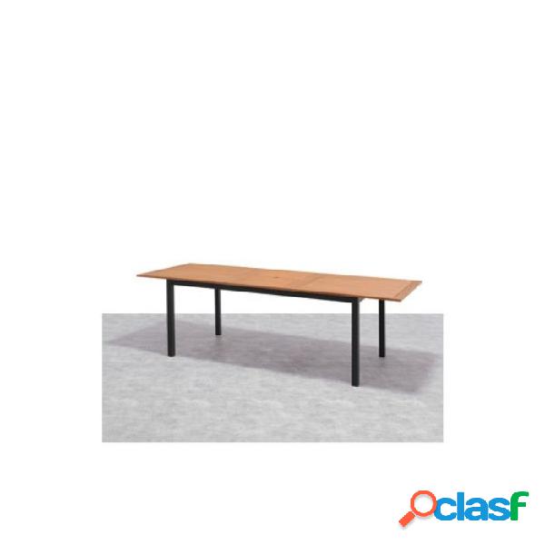 Mesa de Aluminio y madera Extensible Kingsbury 180/240x100cm