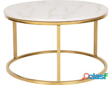 Mesa de Centro Coral (Blanco - Acero Inoxidable -70x70x43