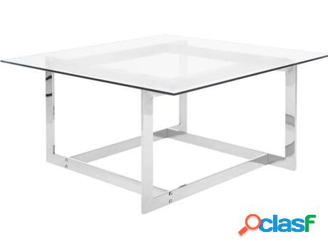 Mesa de Centro Crystal (Plateado - Cristal -80x80x40 cm)