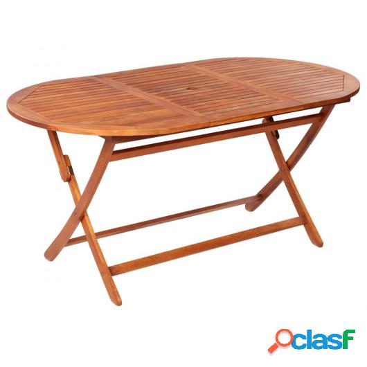 Mesa de jardín plegable madera maciza de acacia 160x85x75