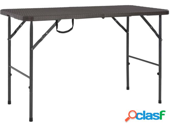 Mesa jardín plegable VIDAXL marrón con aspecto mimbre