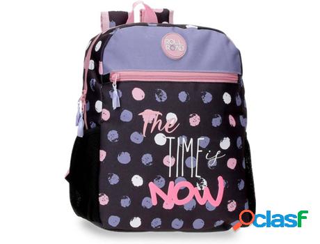 Mochila Escolar ROLL ROAD The Time Is Now Negro (27x33x11