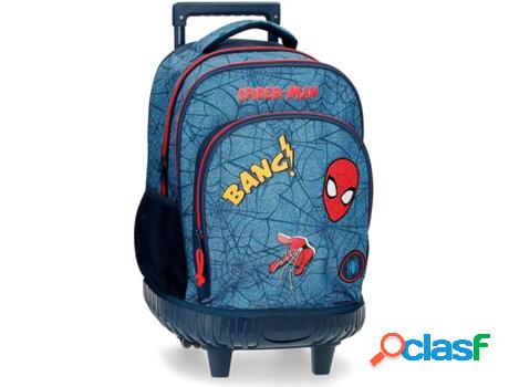 Mochila con Ruedas MARVEL Spiderman Denim Azul (32x45x21 cm)