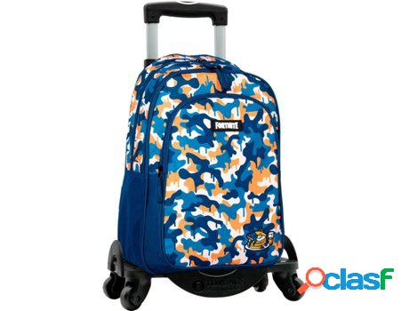 Mochila con Trolley FORTNITE Blue Camo 4 Ruedas (Multicolor