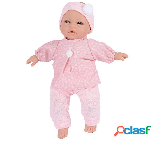 Muñeca Bebe Leyre con pijama rosa de 40 cm