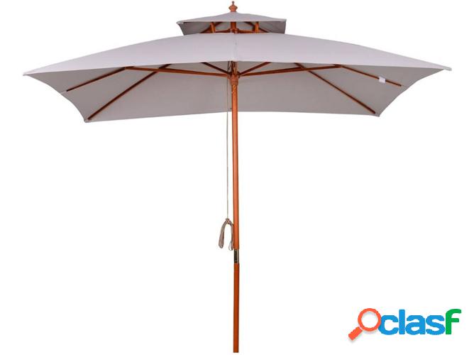 Parasol de Jardín OUTSUNNY Diseño de Dos Níveles