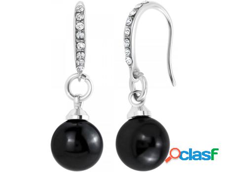 Pendientes SC_CRYSTAL (bañado a rodio - Negro - 26 mm x