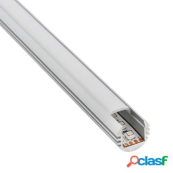 Perfil aluminio round para tiras led 2 metros