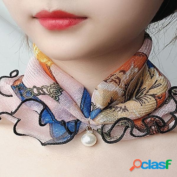 Perla artificial elegante de la vendimia Colgante Collar de