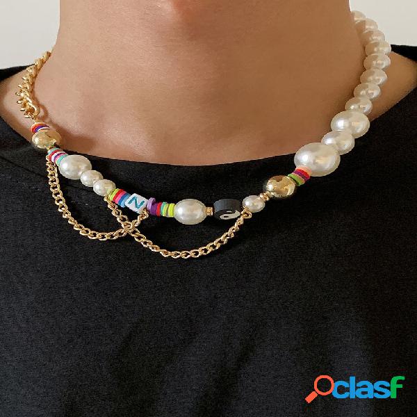 Perlas artificiales simples de moda Colorful Hojas redondas