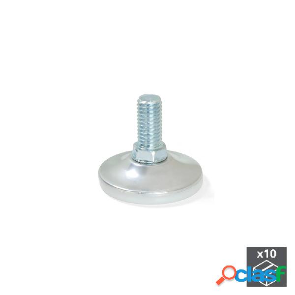 Pie nivelador para mueble base circular M10 D. 43 mm altura