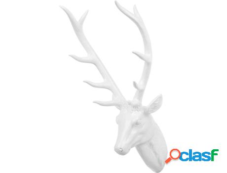 Pieza Decorativa Figura Deer Head (Blanco - Poliresina