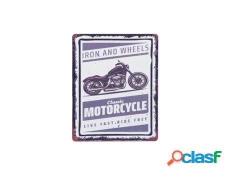 Placa Pared 20X25Cm Motorcycle Adorno Pared Placas Metal