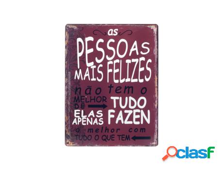 Placa Pared Pessoas Felizes Adorno Pared Placas Metal