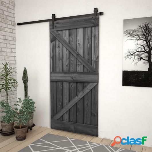 Puerta de madera maciza de pino negro 100x210 cm