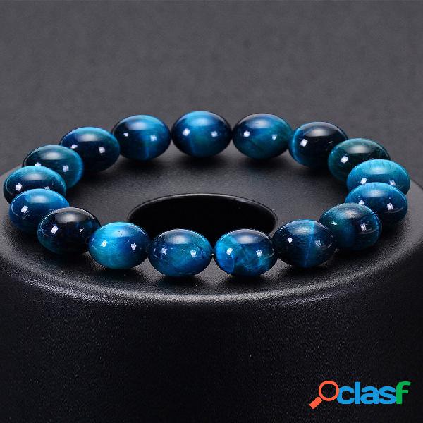 Pulsera de cuentas de cuentas redondas de piedra de ojo de