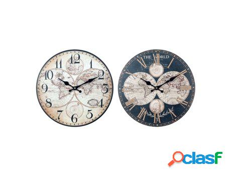 Reloj Pared Mundo 34Cm Incluye 2 Unidades Adorno Pared