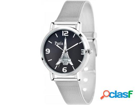 Reloj SC_CRYSTAL (bañado a rodio - Negro)