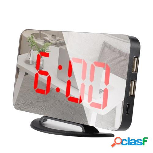 Reloj de espejo LED Mini reloj despertador digital Reloj de