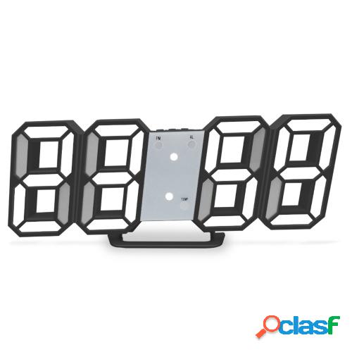 Reloj despertador digital 3D LED Reloj de pared digital Hora