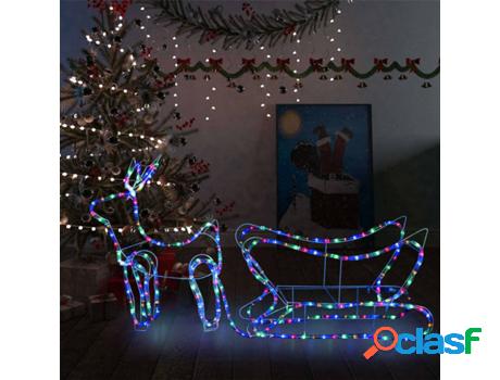 Renos de Navidad VIDAXL 252 luces LED (Acero - Multicolor -